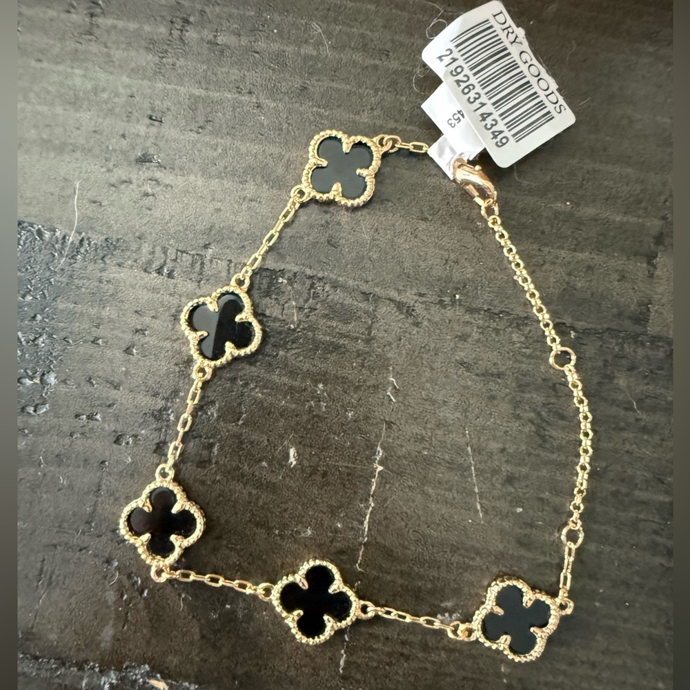 NWT Gold and Black Clover Bracelet